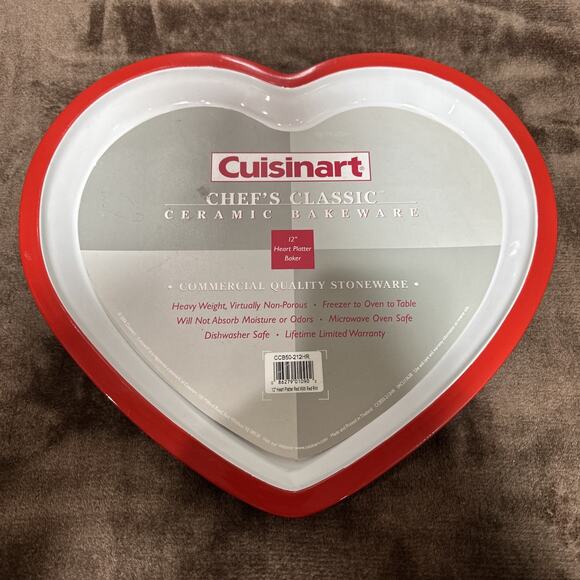 Cuisinart Other - Cuisinart Chefs Classics Ceramic 12” Heart Platter Baker Pie Valentine's New